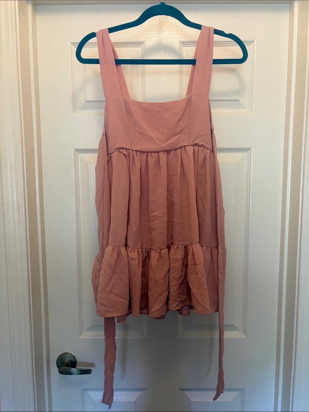 Lucy in the Sky Blush Pink Tiered Mini Dress